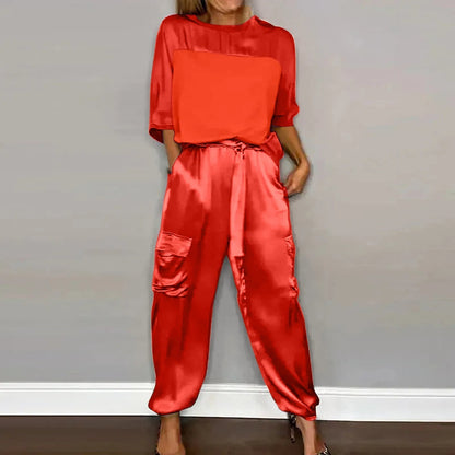 Klaudia | Eleganter Satin-Zweiteiler mit fließender Silhouette