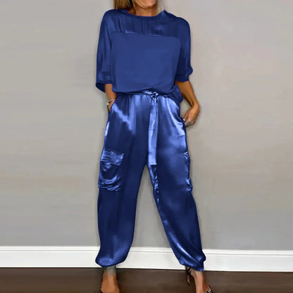 Klaudia | Eleganter Satin-Zweiteiler mit fließender Silhouette