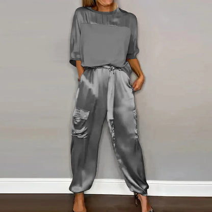 Klaudia | Eleganter Satin-Zweiteiler mit fließender Silhouette