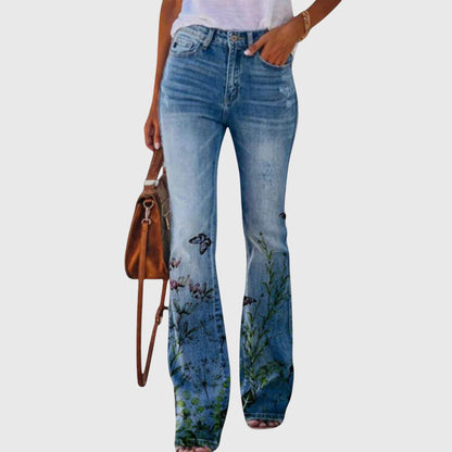 Lina | Weite Hose mit künstlerischem Blumenmuster