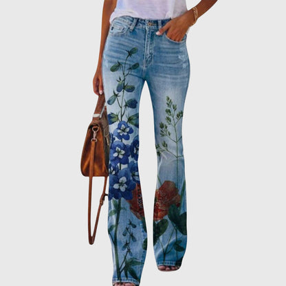Lina | Weite Hose mit künstlerischem Blumenmuster