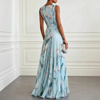 Lina | Elegantes Maxi-Wickelkleid aus Chiffon für festliche Anlässe