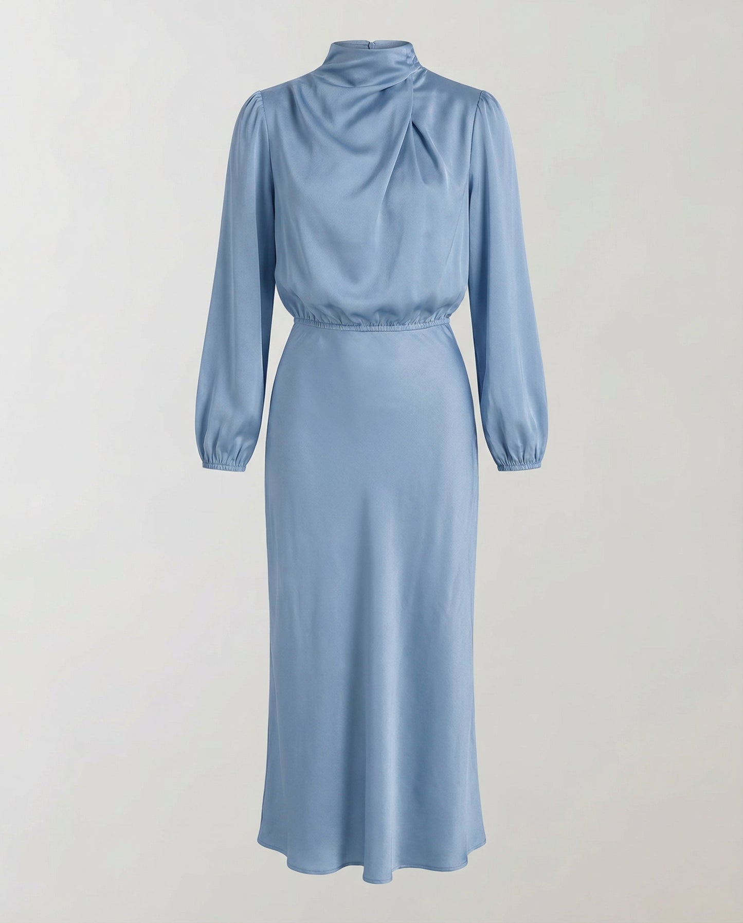 Amelia | Elegantes Satin-Abendkleid mit langen Ärmeln