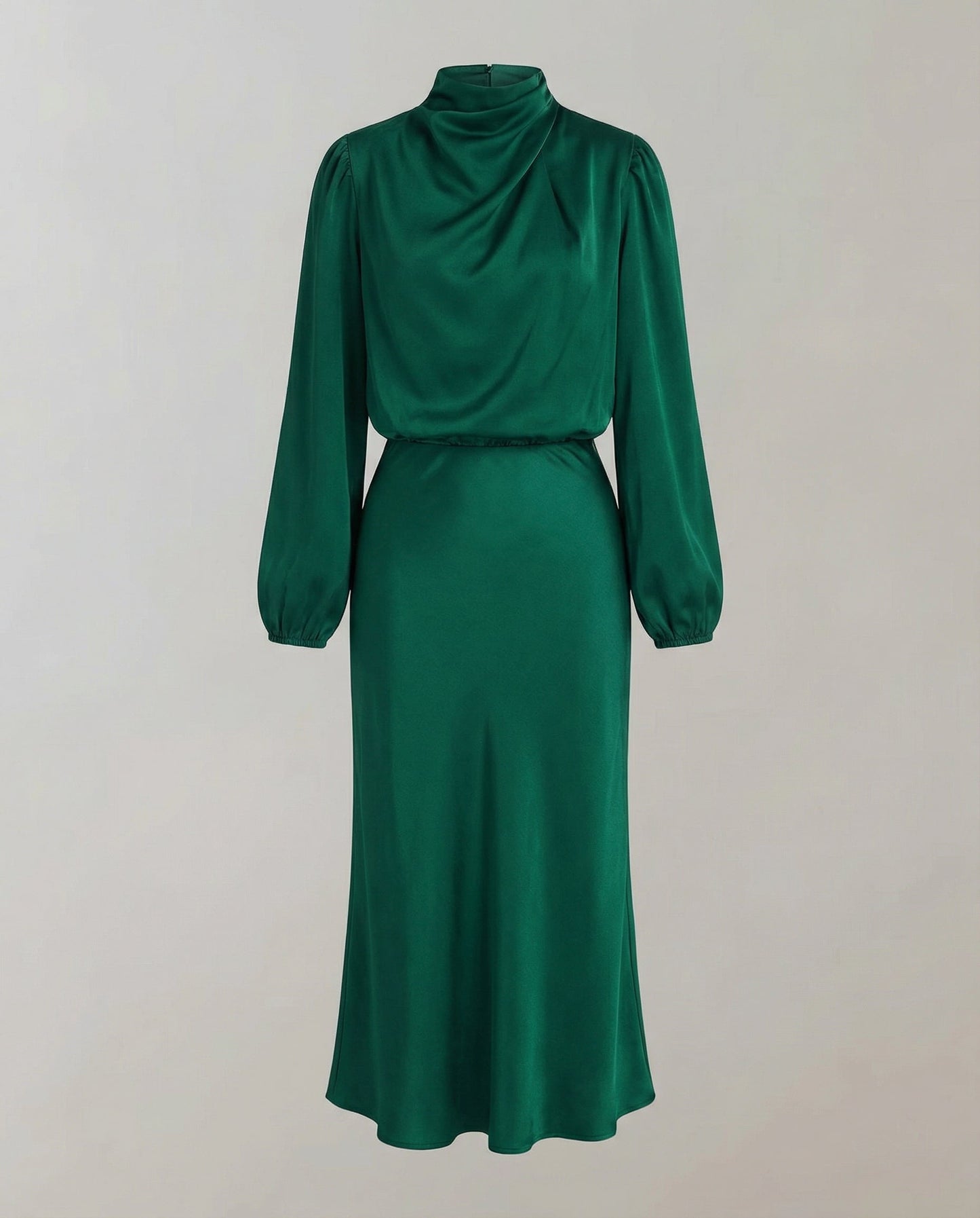 Amelia | Elegantes Satin-Abendkleid mit langen Ärmeln