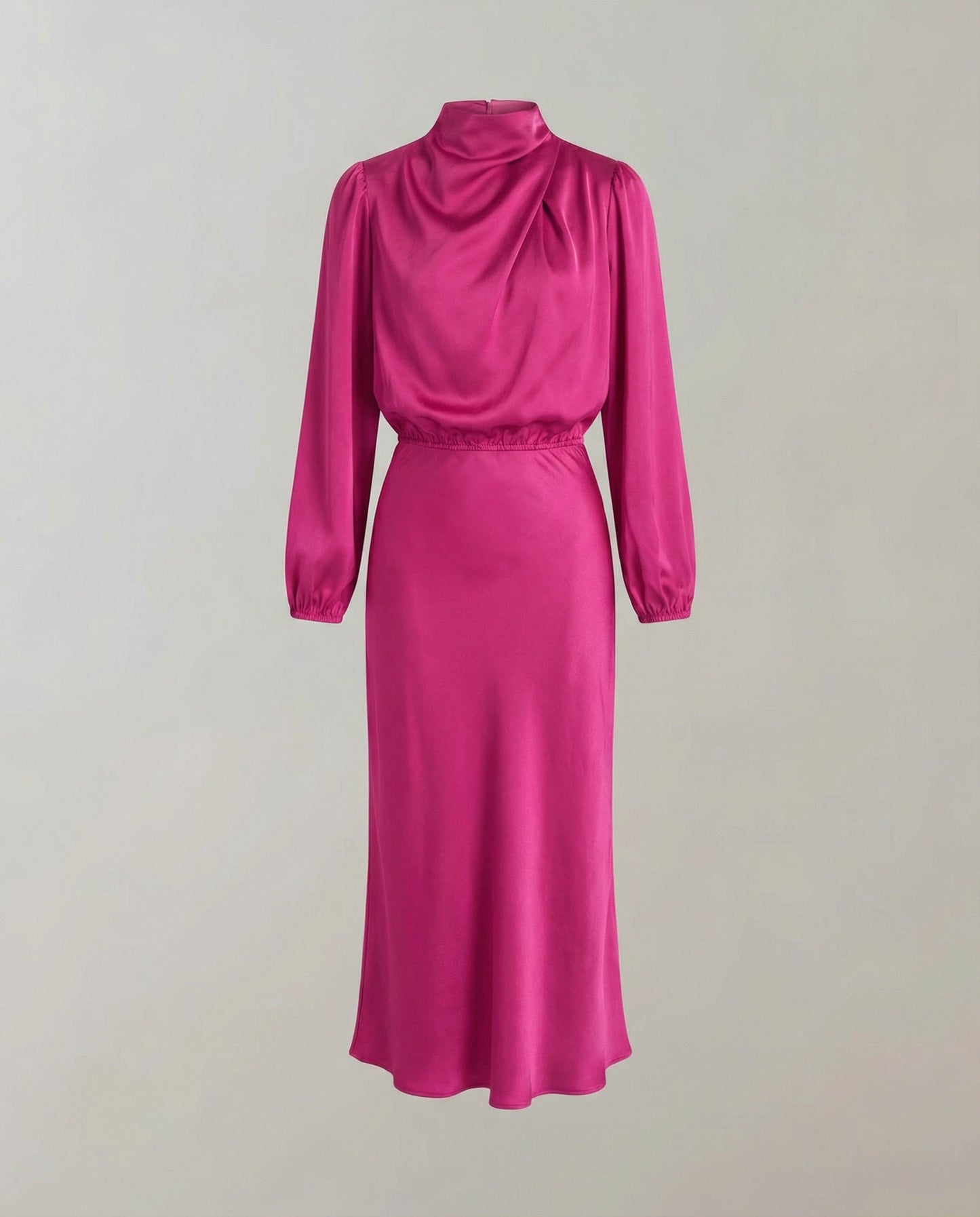 Amelia | Elegantes Satin-Abendkleid mit langen Ärmeln