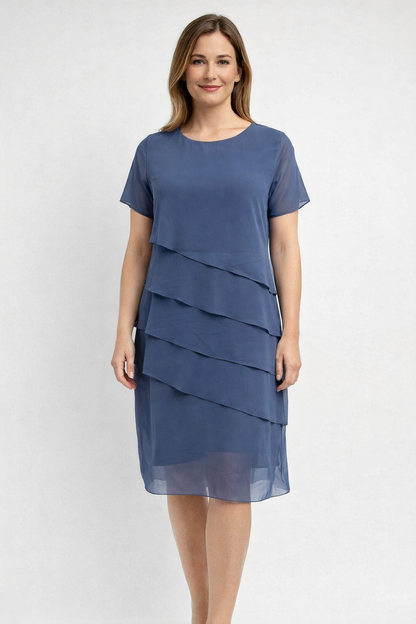Isabella | Elegantes Festkleid mit asymmetrischer Overlay-Optik