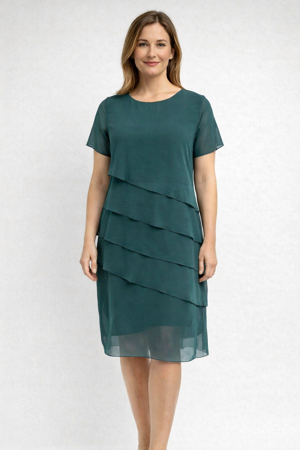 Isabella | Elegantes Festkleid mit asymmetrischer Overlay-Optik