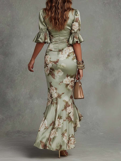 Greta | Romantisches florales Wickel-Maxikleid für stilvolle Auftritte