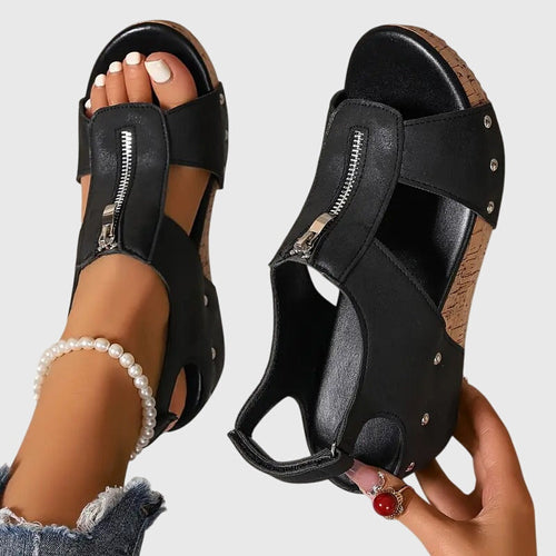 Kristin | Orthopädische Komfort-Sandale mit Reißverschluss-Detail