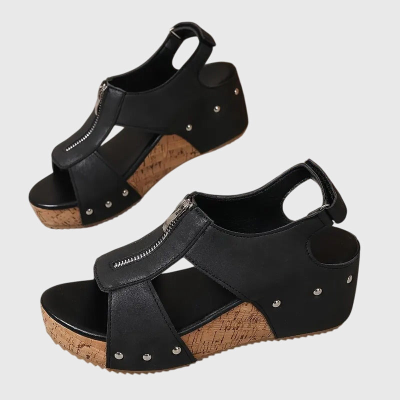 Kristin | Orthopädische Komfort-Sandale mit Reißverschluss-Detail
