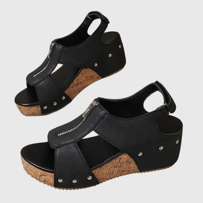 Kristin | Orthopädische Komfort-Sandale mit Reißverschluss-Detail