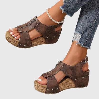 Kristin | Orthopädische Komfort-Sandale mit Reißverschluss-Detail