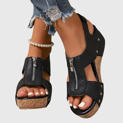 Kristin | Orthopädische Komfort-Sandale mit Reißverschluss-Detail