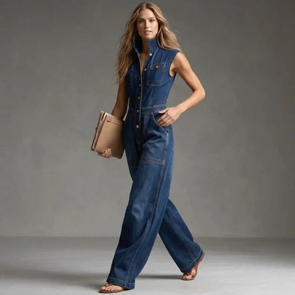 Leni | Bequemer & Stilvoller Damen Jeans-Jumpsuit
