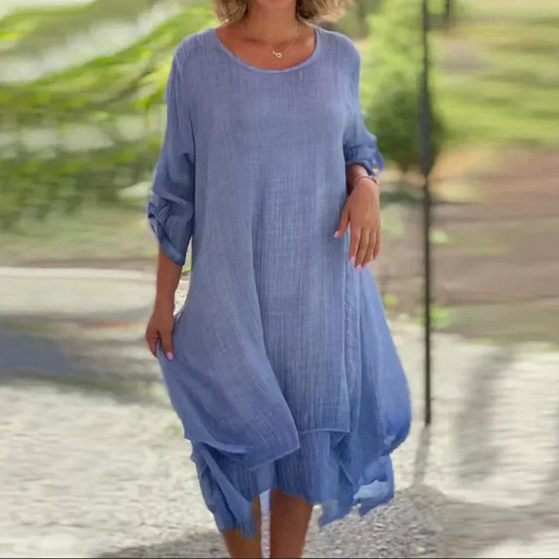 Amelie | Elegantes und bequemes Midi-Kleid im Lagenlook
