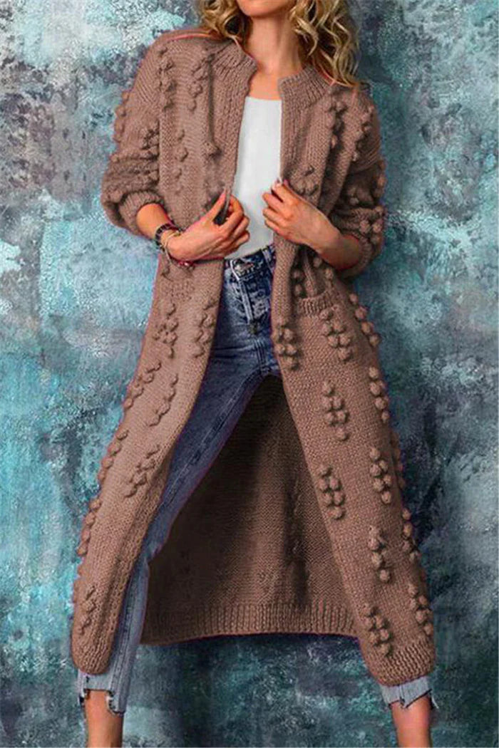 Jessika | Stilvolle lange Damen-Strickjacke