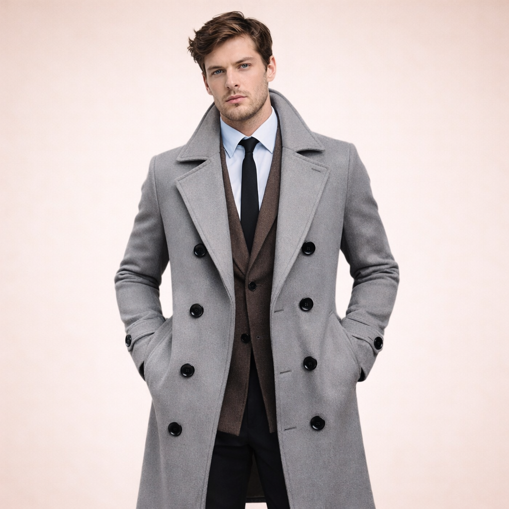 Maximilian | Eleganter und warmer langer Herrenmantel