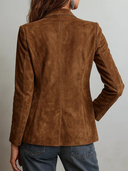 Laura | Eleganter und taillierter Damenblazer aus Wildlederimitat