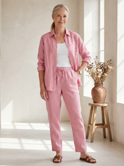 Anna | Set aus Button-Down-Hemd und schmal zulaufender Hose