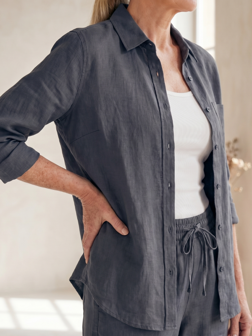 Anna | Set aus Button-Down-Hemd und schmal zulaufender Hose