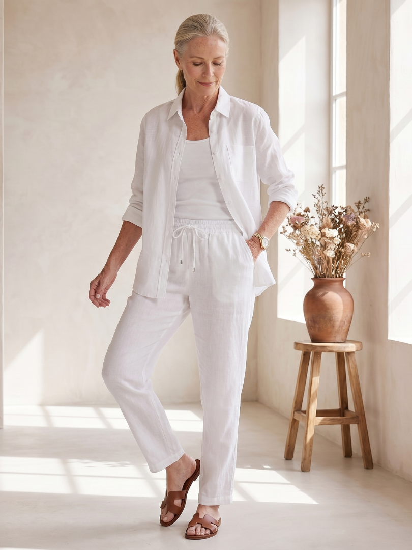 Anna | Set aus Button-Down-Hemd und schmal zulaufender Hose