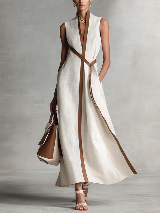 Laura | Elegantes Wickel-Maxikleid mit V-Ausschnitt