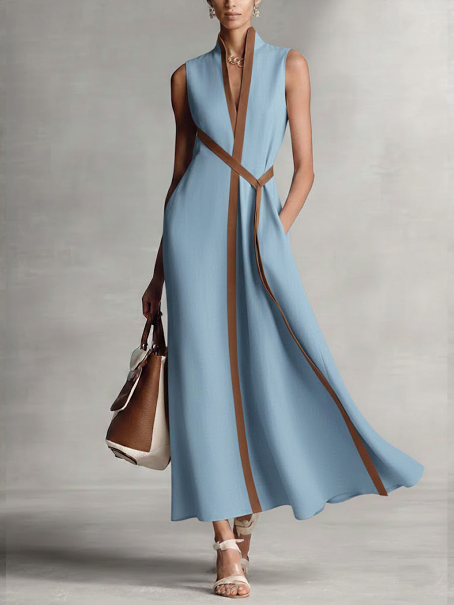 Laura | Elegantes Wickel-Maxikleid mit V-Ausschnitt