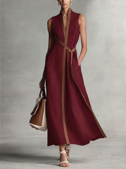 Laura | Elegantes Wickel-Maxikleid mit V-Ausschnitt