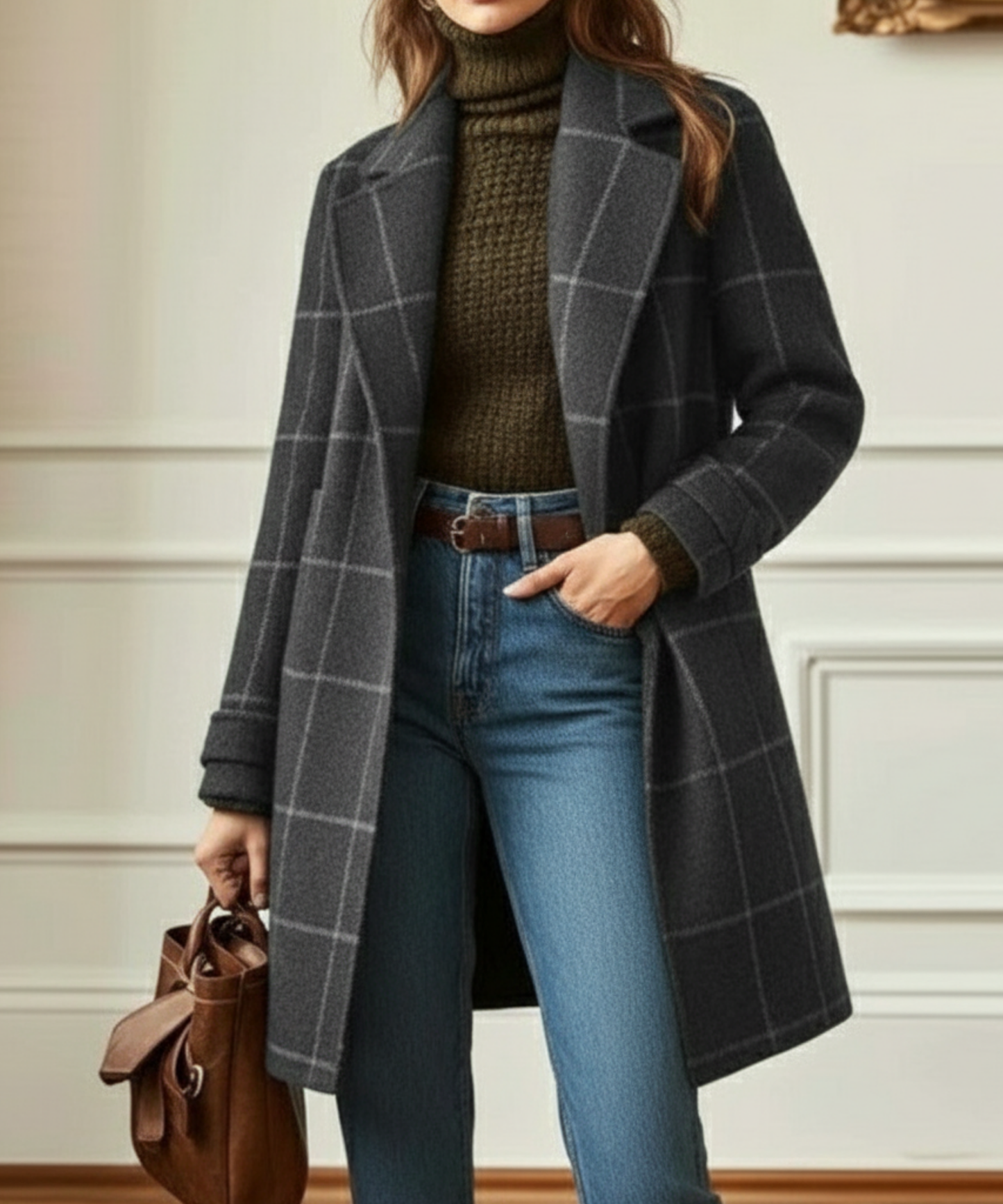 Isabella | Eleganter Tweed-Mantel mit zeitlosem Karomuster
