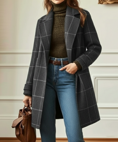 Isabella | Eleganter Tweed-Mantel mit zeitlosem Karomuster