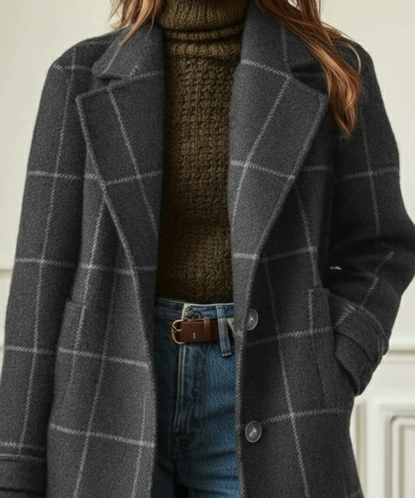 Isabella | Eleganter Tweed-Mantel mit zeitlosem Karomuster