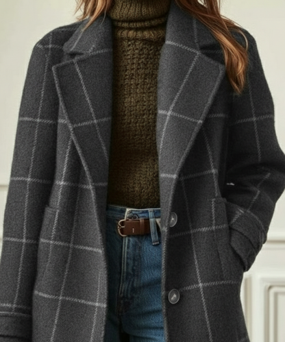 Isabella | Eleganter Tweed-Mantel mit zeitlosem Karomuster