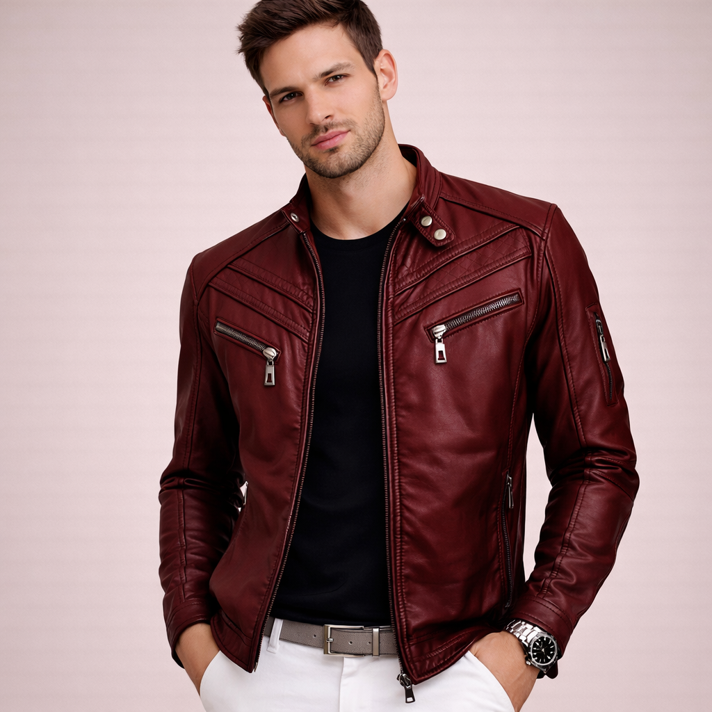Aaron | Stilvolle und Bequeme Lederjacke
