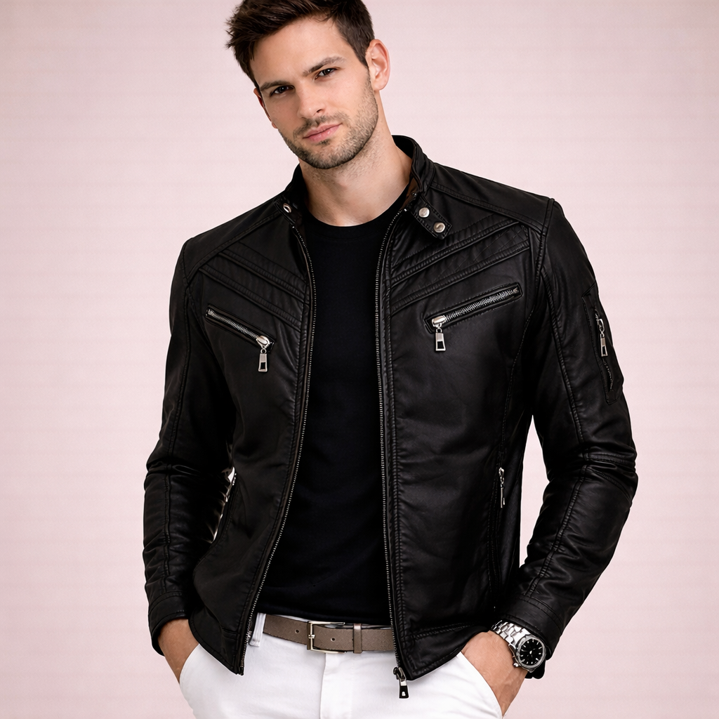 Aaron | Stilvolle und Bequeme Lederjacke