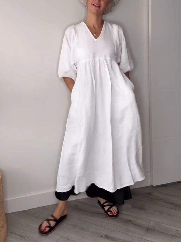 Alma | Elegantes Midikleid für Damen mit V-Ausschnitt
