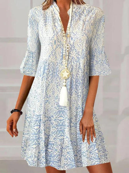 Luviaren™ | Boho Minikleid mit V-Ausschnitt