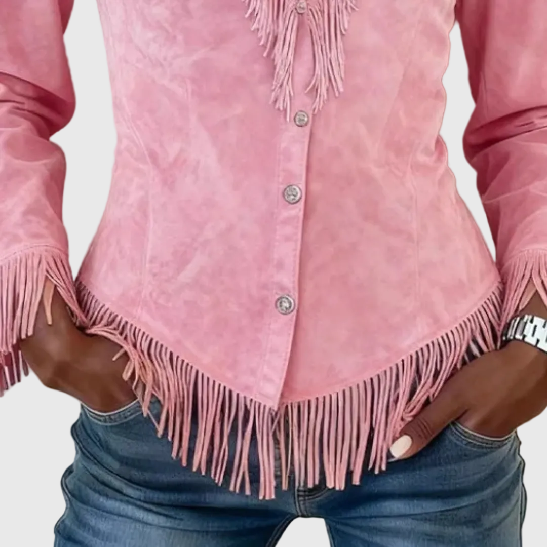 Kaltental™ | Elegante Wildlederbluse mit Fransen