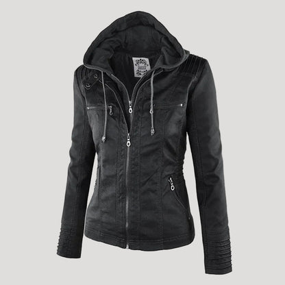 Ava | Stilvolle wetterfeste Damen Kunstlederjacke
