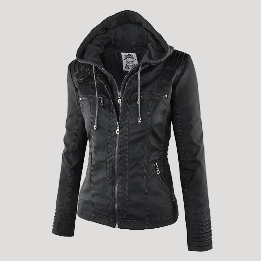 Ava | Stilvolle wetterfeste Damen Kunstlederjacke