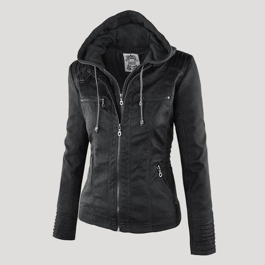 Ava | Stilvolle wetterfeste Damen Kunstlederjacke