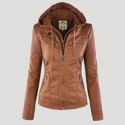 Ava | Stilvolle wetterfeste Damen Kunstlederjacke