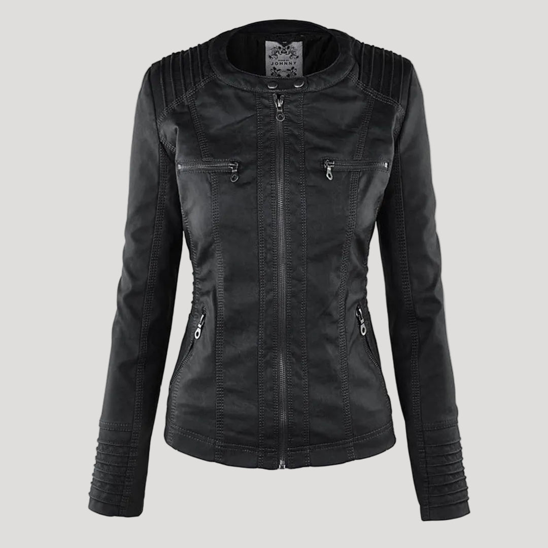 Ava | Stilvolle wetterfeste Damen Kunstlederjacke