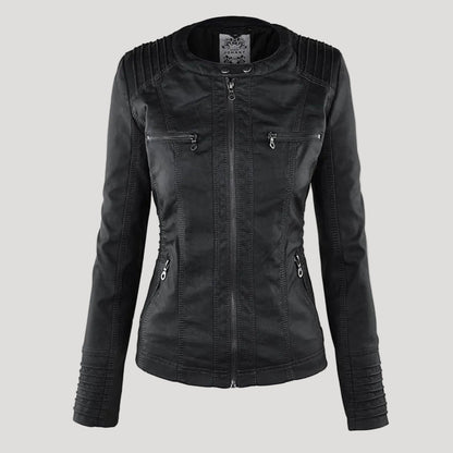 Ava | Stilvolle wetterfeste Damen Kunstlederjacke