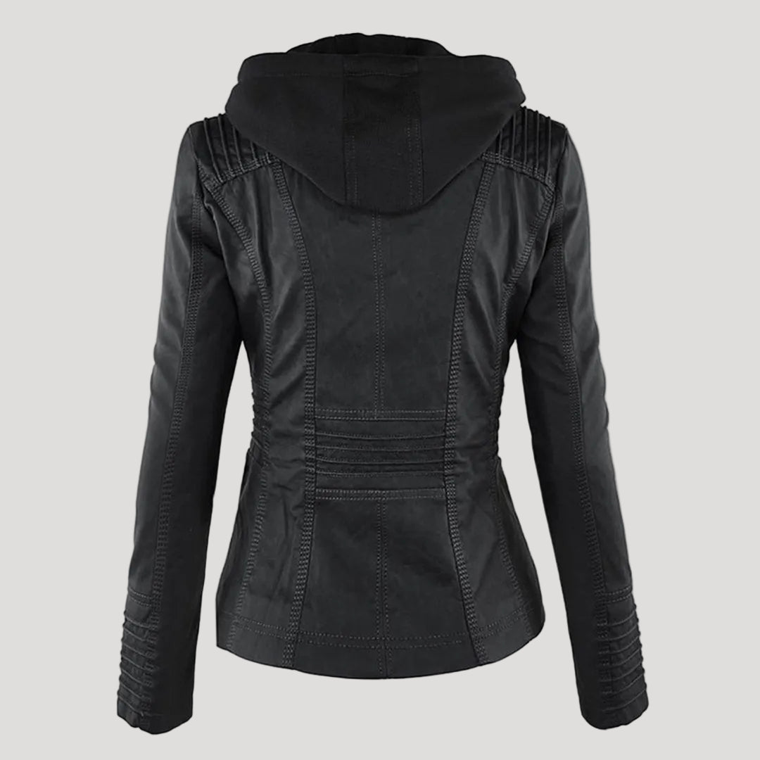 Ava | Stilvolle wetterfeste Damen Kunstlederjacke