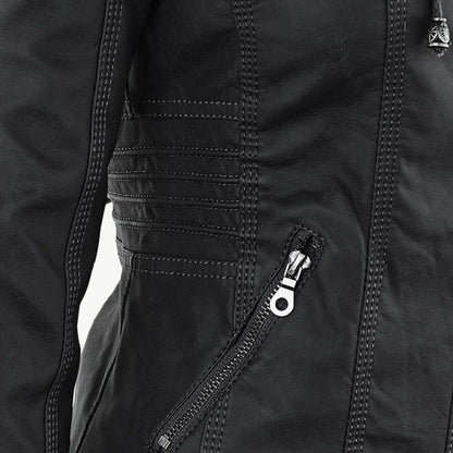 Ava | Stilvolle wetterfeste Damen Kunstlederjacke