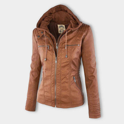 Ava | Stilvolle wetterfeste Damen Kunstlederjacke