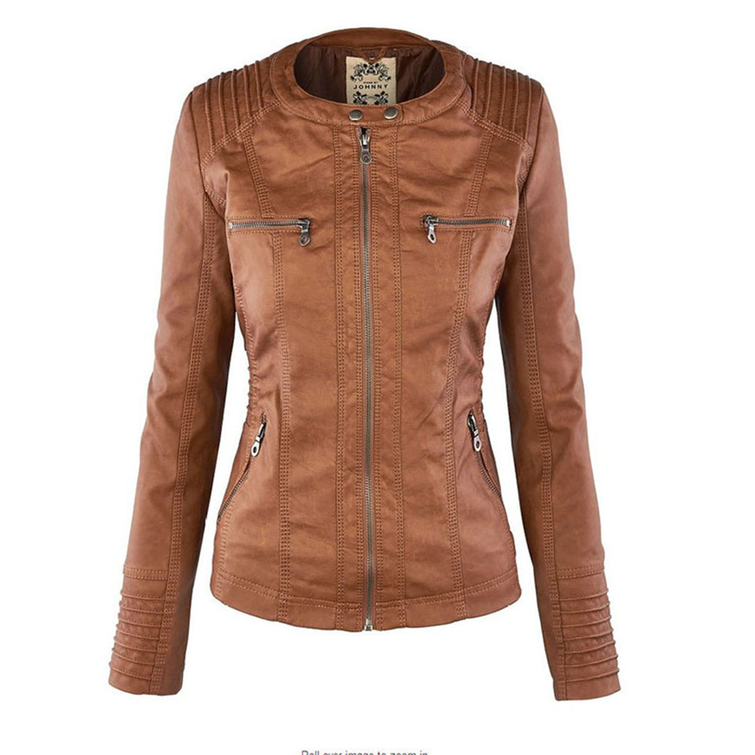 Ava | Stilvolle wetterfeste Damen Kunstlederjacke