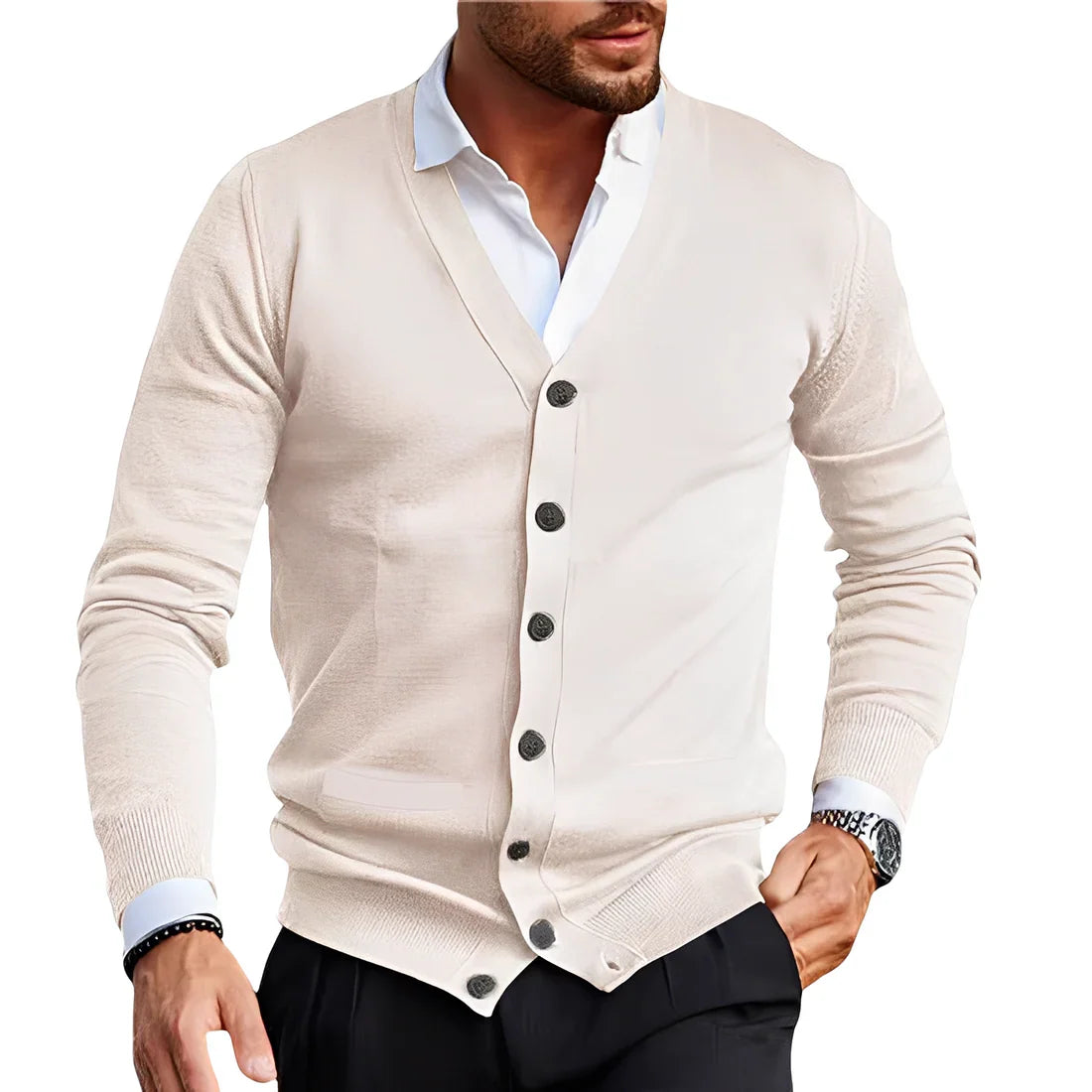 Arvion | Stilvolle und bequeme Herren Freizeit-Strickjacke