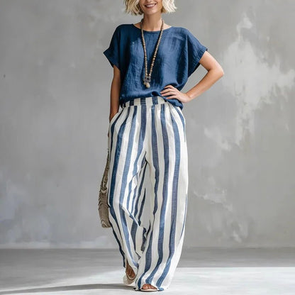 Luisa | Leichtes Damen-Zweiteiler-Set aus Baumwoll-Leinen