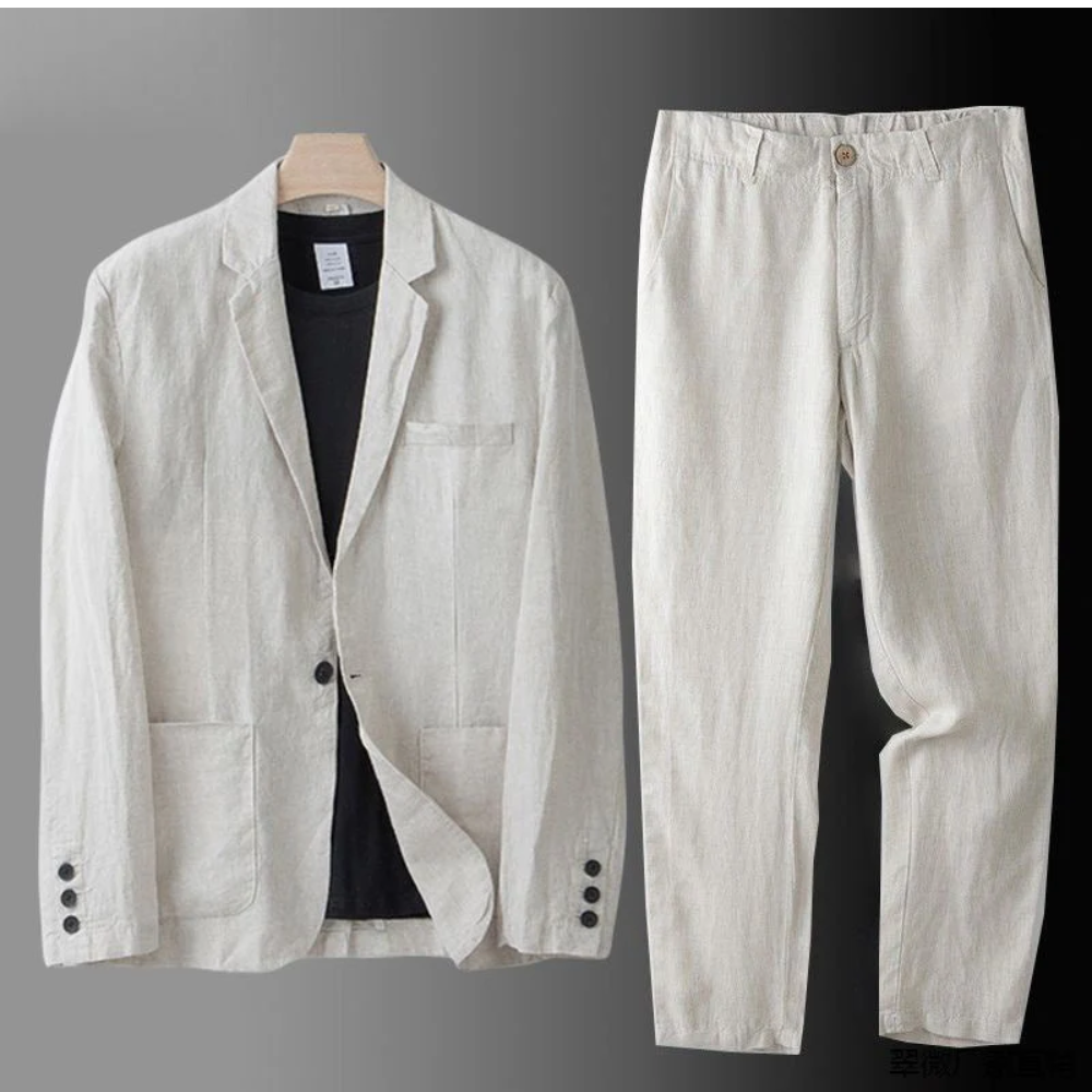 Erik | Elegantes Herren Leinen Set für Stilvolle Sommerlooks